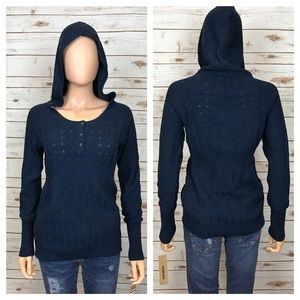 DKNY Navy Blue Knitted Hooded Sweater NWT